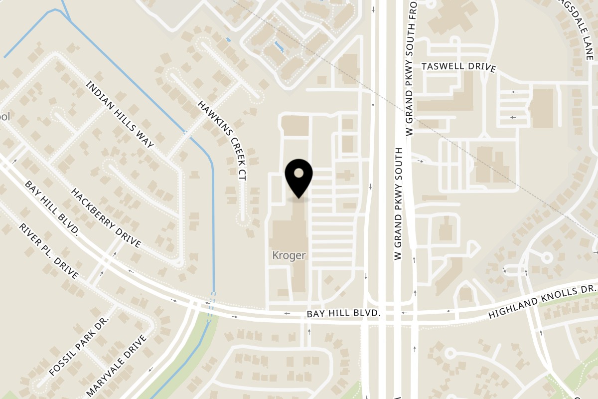 Map showing the location of Urban Thai Kitchen on 1450 W Grand Pkwy S Suite F in Katy
